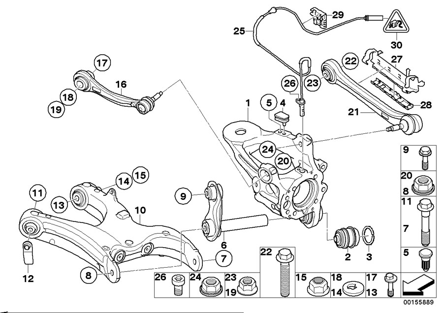 2014 BMW X5 Control arm with rubber bushing, left. Suspension, Axle ...