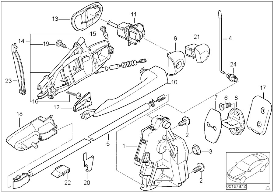 51217011247 - BMW door lock with motor actuator, left. Front | BMW ...