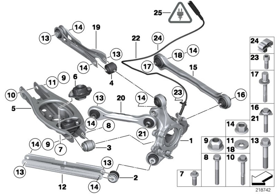 BMW 328i Eccentric bolt. M14x1, 5x9510.9. Suspension, axle, rear