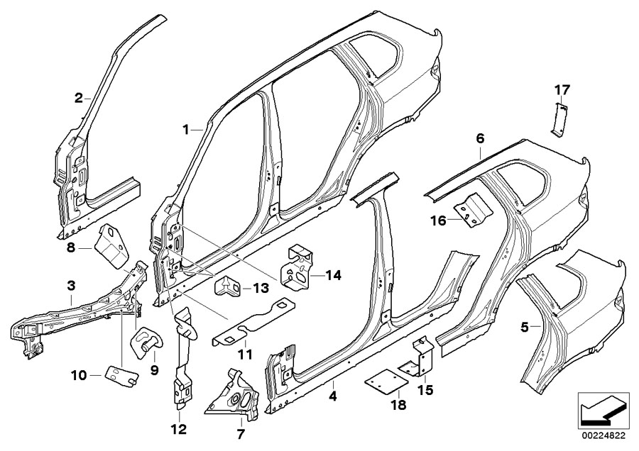 2018 BMW 330i Reinforcement plate, universal. Body, TRIM, Side ...