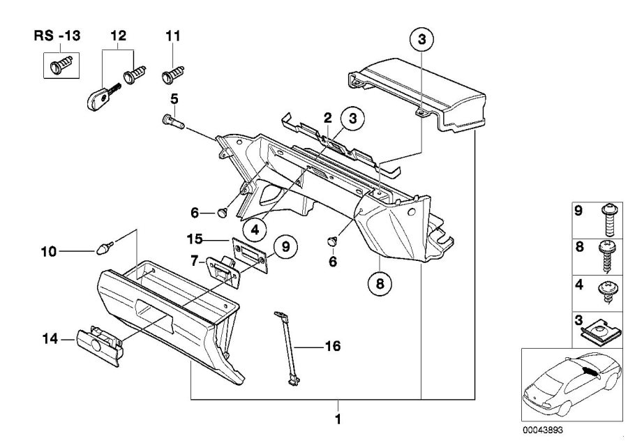 Bmw Z3 Glove box with trim panel. Beige - 51458399612 | BMW, Stratham NH