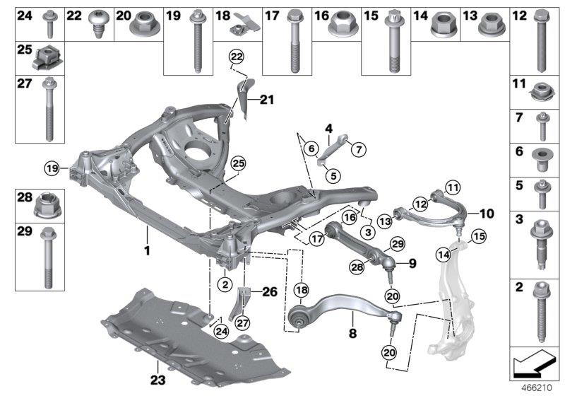 2019 BMW 530i A-arm camber adjustment, upper. +30MIN - 31126870025 ...