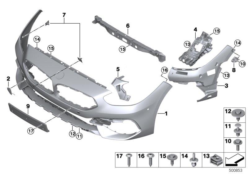 2018 BMW Z4 Cover, tow fitting, front, primed. Trim, Bumper, Body